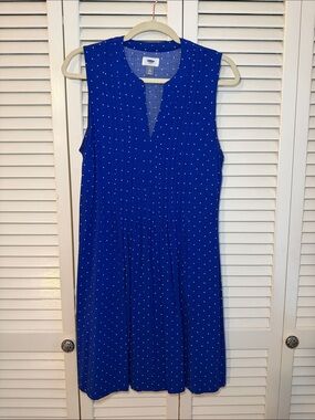 Old Navy Royal Blue Sleeveless Polka Dot Dress